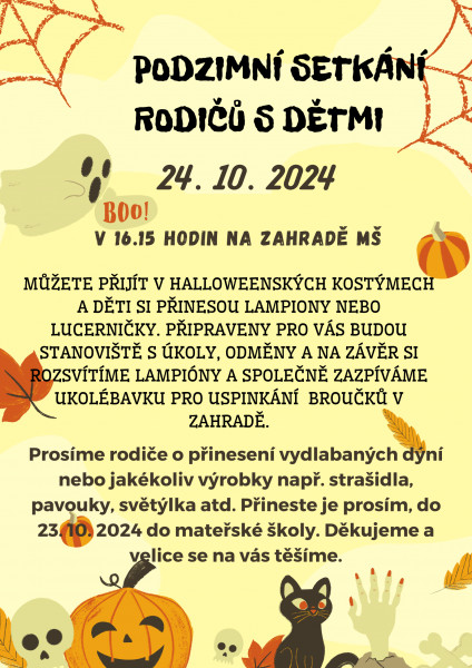 PODZIMNÍ TOVŘENÍ S RODIČI